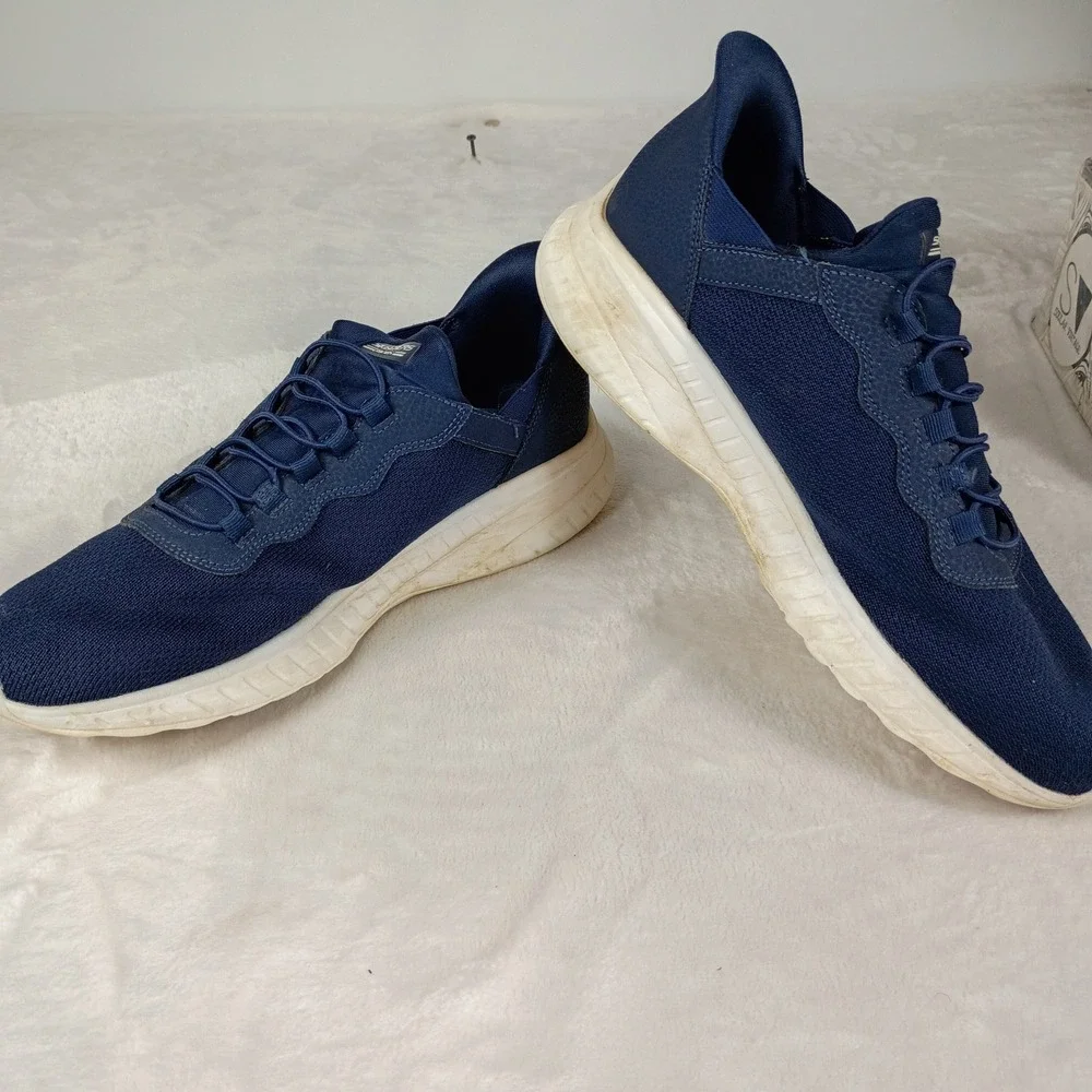 Skechers Bobs Slip-ins Sneaker Mens 10.5 Navy Blue Athletic Comfort Walking Shoe